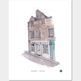 Edinburgh Building Scotland Watercolor Illustration Posters and Art